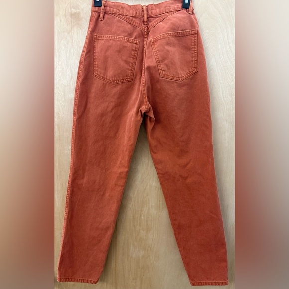 Zara Stylish Orange Women's Jeans With Detailed Stitching - Picture 9 of 12